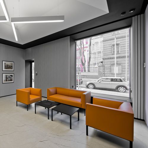 Fauteuil visiteur contemporain - RAGLAN - Andreu World - en tissu / avec dossier haut / gris