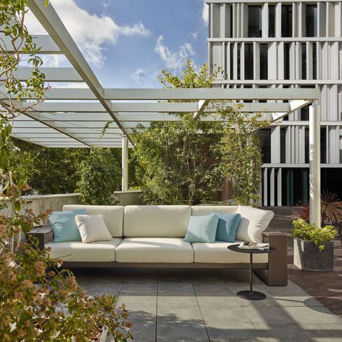 Canapé contemporain - LANDSCAPE ALU - Andreu World - d'extérieur / en tissu / marron