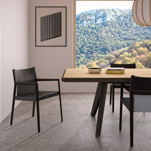 Chaise visiteur contemporaine - CASTA - Andreu World - en cuir / en frêne / bois