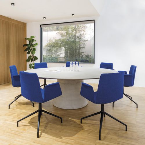 Chaise contemporaine - FLEX - Andreu World - en tissu / en cuir / avec piètement en métal