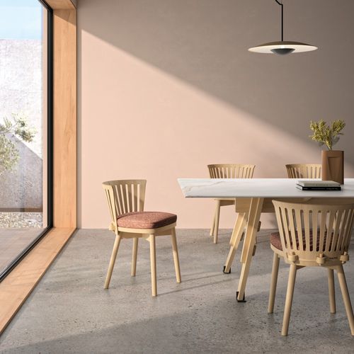 Chaise contemporaine - OLENA - Andreu World - d'intérieur / en tissu / en chêne