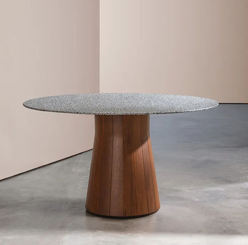 Table contemporaine - REVERSE - Andreu World - bois / en iroko / avec piètement en bois