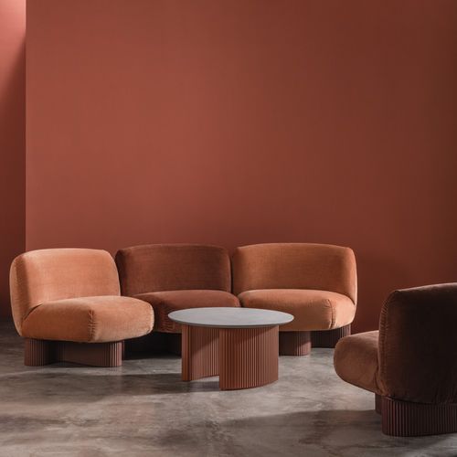 Table basse contemporaine - BOLETE - Andreu World - en chêne / avec piètement en chêne / circulaire