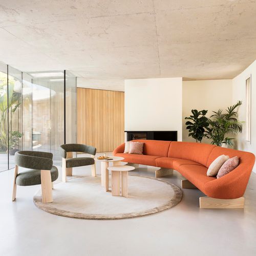 Fauteuil contemporain - ORU - Andreu World - en tissu / en bois massif / recyclé
