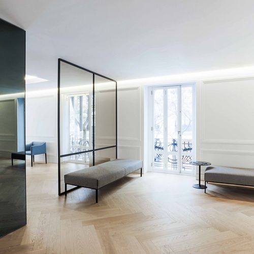Banquette contemporaine - RAGLAN - Andreu World - en tissu / pour établissement public / avec dossier