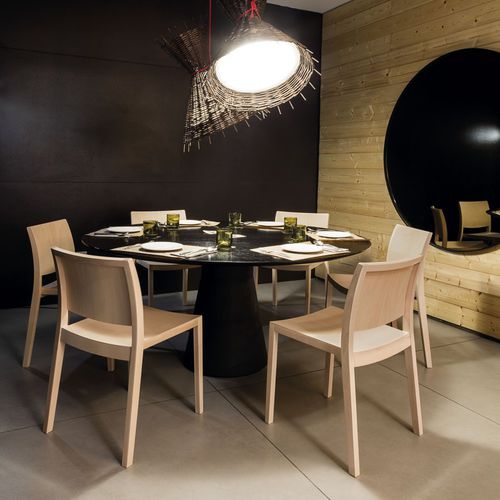 Chaise visiteur contemporaine - DUOS  - Andreu World - d'intérieur / en tissu / avec piètement en bois
