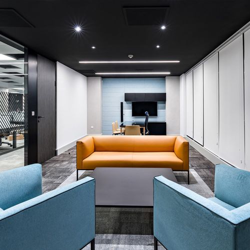 Canapé contemporain - RAGLAN - Andreu World - en tissu / noir / pour établissement public