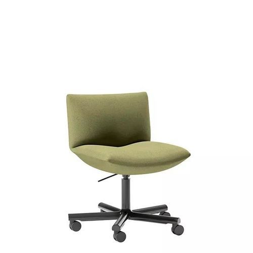 Chaise de travail en aluminium - SI2987 - Andreu World - en tissu / en aluminium poli / à roulettes