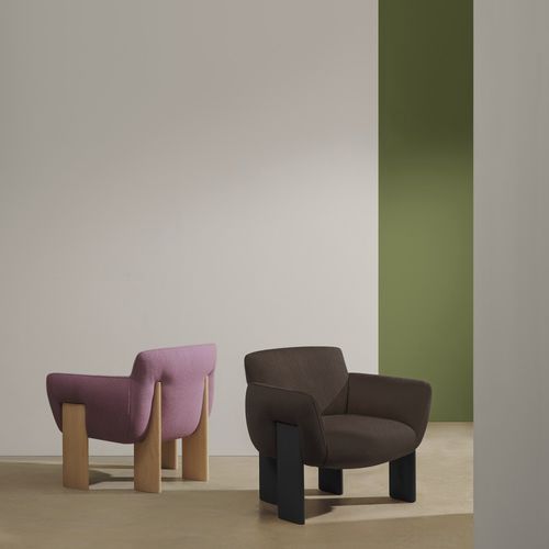 Fauteuil contemporain - PASCAL - Andreu World - en tissu / en bois massif / en bois massif