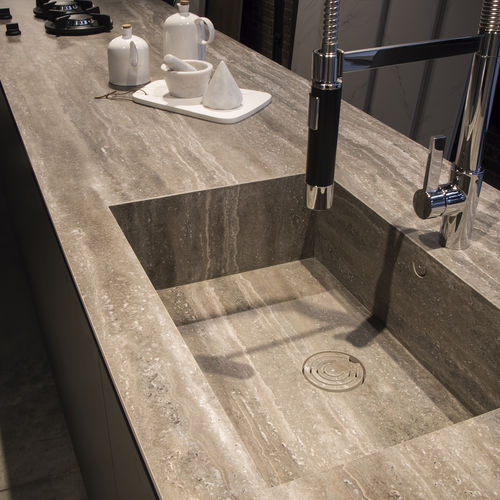 Plan de travail en grès cérame - GEO ITOP GRIS BUSH-HAMMERED - INALCO - de cuisine / de salle de bain / d'extérieur