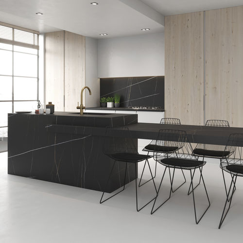 Plan de travail en grès cérame - AZALAI ITOP NEGRO NATURAL - INALCO - en marbre / de cuisine / de salle de bain