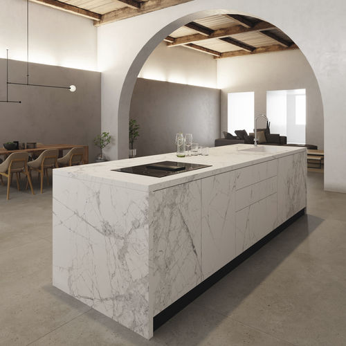 Plan de travail en grès cérame - SYROS ITOP SUPER BLANCO-GRIS NATURAL - INALCO - de cuisine / de salle de bain / d'extérieur