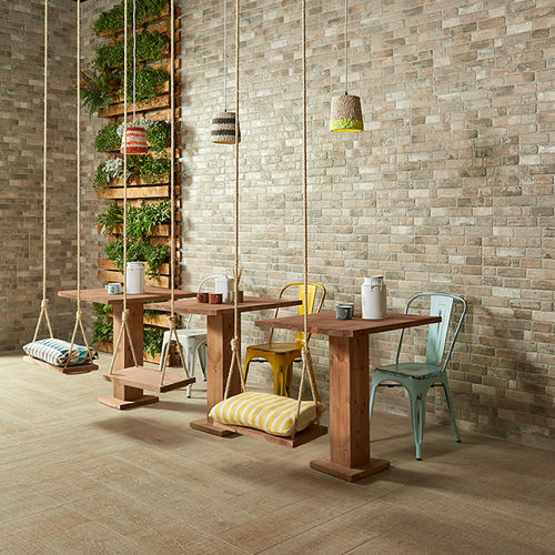 Carrelage en grès cérame - BRICK - KERABEN - à relief / d'intérieur / mural