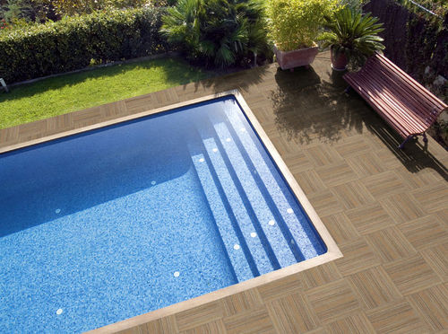 Carrelage en grès cérame - REALINK : NEW TEK-POOL ROBLE - REALONDA - mat / d'extérieur / pour plage de piscine