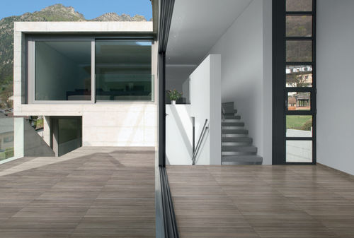 Carrelage en grès cérame - REALINK : STRIP WOOD GRIS - REALONDA - poli / d'extérieur / pour sol