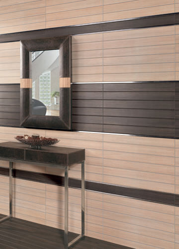 Carrelage en grès cérame - REALINK : STRIP WOOD HAYA & WENGE - REALONDA - poli / d'intérieur / mural