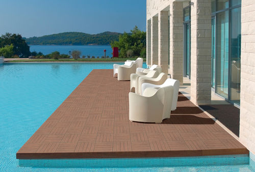 Carrelage en grès cérame - REALINK : KERA-SPA ROBLE - REALONDA - mat / d'extérieur / pour plage de piscine