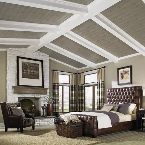 Faux-plafond en MDF - WOODHAVEN™ PLANKS WEATHERED - Armstrong ceilings - USA - en lames / pour salle à manger / pour chambre à coucher