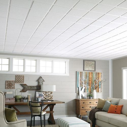 Faux-plafond en fibre minérale - SAHARA™ SCORED - Armstrong ceilings - USA - en panneaux / pour salle de séjour / d'intérieur