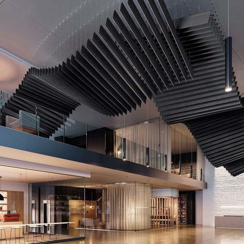 Faux-plafond en PET - FELTWORKS&reg; BLADES - VARAFFIX&reg; REINFORCED - Armstrong ceilings - USA - en feutre / en îlot / d'intérieur
