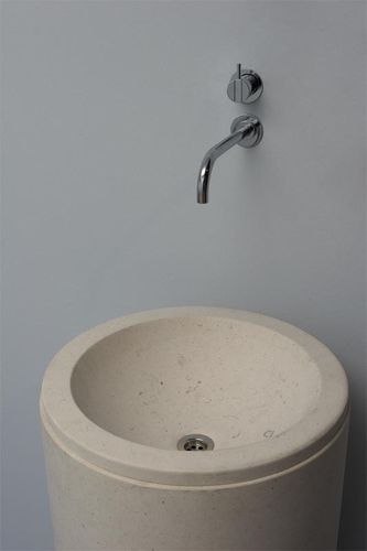 Vasque sur pied - BOURO - Rapsel International Srl - en pierre / ronde / contemporaine
