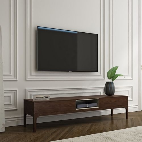 Meuble TV contemporain - ARIA TV UNIT - Rapsel International Srl - avec tiroirs / en chêne / en noyer