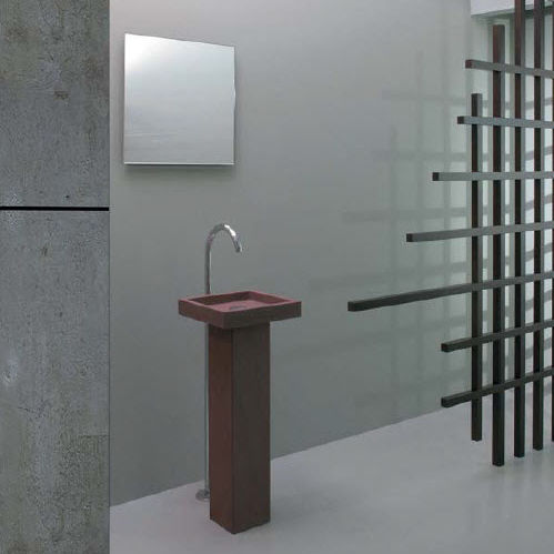 Vasque sur pied - BARCELONA - Rapsel International Srl - en pierre / avec miroir ajustable / carrée