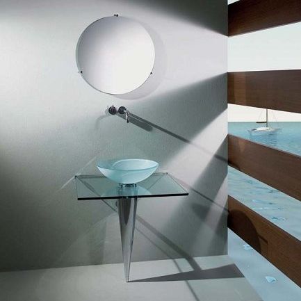Vasque à poser - OLIMPIA - Rapsel International Srl - en verre / ronde / contemporaine