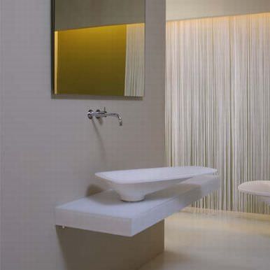Vasque à poser - KEA  - Rapsel International Srl - en CristalPlant® / avec miroir ajustable / organique