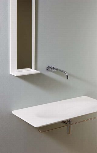 Miroir de salle de bain mural - MOMENTS - Rapsel International Srl - contemporain / rectangulaire / en Corian®