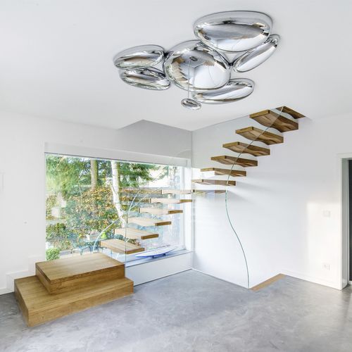 Escalier droit - FLOATING WAVES - Siller Stairs - quart tournant / demi-tournant / à marches en bois