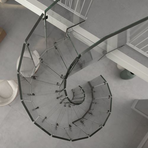 Escalier hélicoïdal - FLY MINI - Siller Stairs - à marches en verre / structure en verre / résidentiel