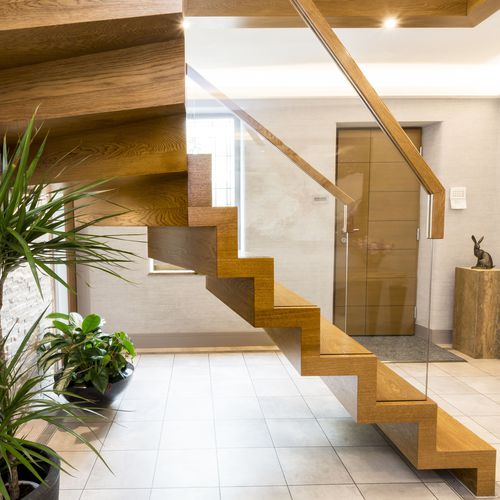Escalier demi-tournant - ZIGZAG ROYAL - Siller Stairs - à marches en chêne / structure en bois / résidentiel