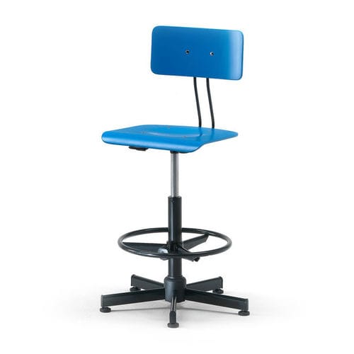 Chaise de travail en métal - ALFI BIEFFE - en bois / piètement étoile / sans accoudoirs