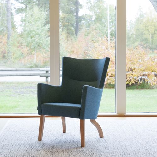 Fauteuil contemporain - SOLINO - Swedese Möbler - en cuir / en tissu / en acier laqué