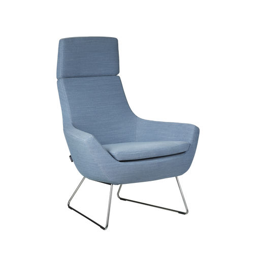 Fauteuil contemporain - HAPPY - Swedese Möbler - en tissu / en aluminium / en acier