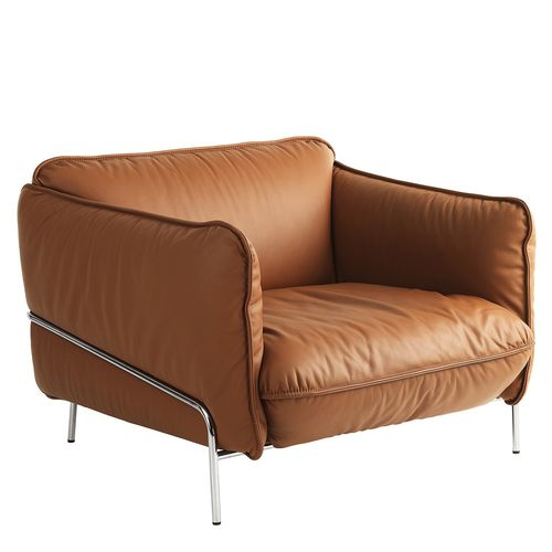 Fauteuil contemporain - CONTINENTAL - Swedese Möbler - en cuir / en tissu / en acier