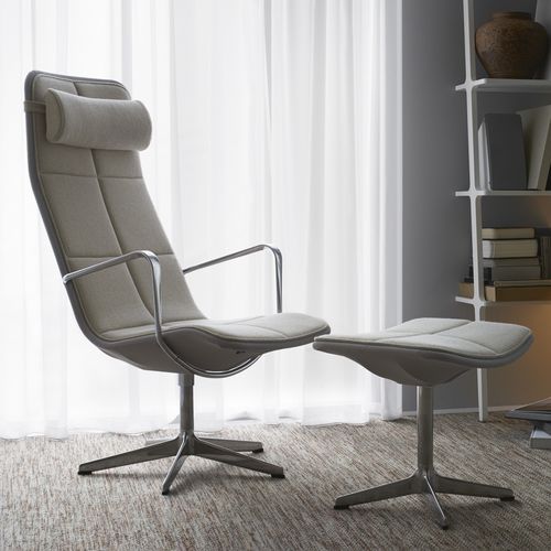 Fauteuil contemporain - KITE - Swedese Möbler - en cuir / en tissu / en aluminium