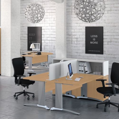 Bureau pour open space - COULEUR  - Buronomic - sur pied / contemporain / en bois