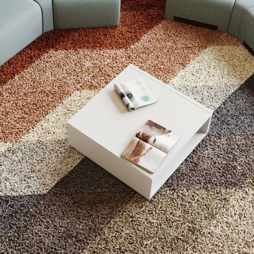 Table basse contemporaine - SQUARE - Buronomic - en ABS / avec piètement en bois / carrée