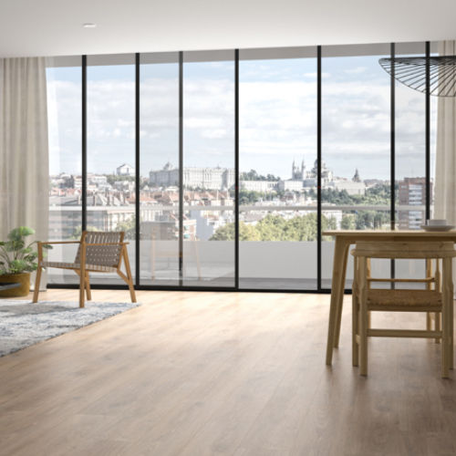 Sol stratifié en HDF - PUREFLOOR - FINSA - aspect bois / résidentiel / professionnel