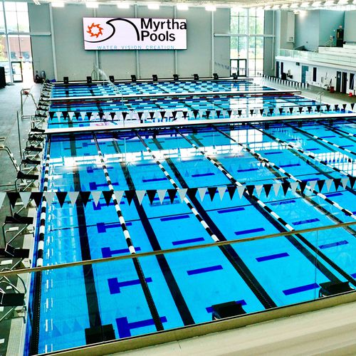 Piscine de compétition d'extérieur - Myrtha Pools - d'intérieur / pour activité sportive / en acier inoxydable