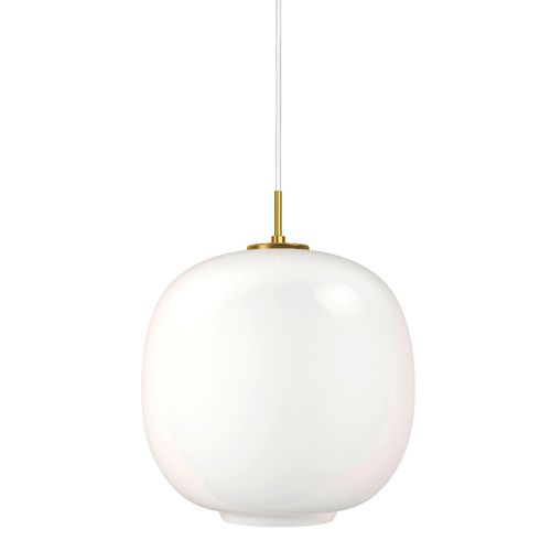 Suspension - VL45 RADIOHUS 370 - Louis Poulsen - en laiton brossé / en verre soufflé / contemporaine