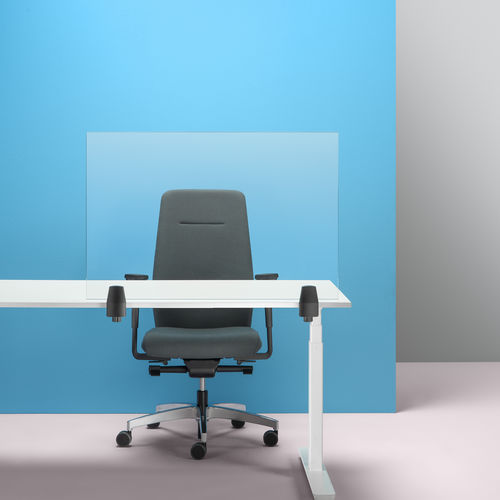 Séparateur de bureau sur bureau - EP/MS1 - PLANNING SISPLAMO - en verre / transparent