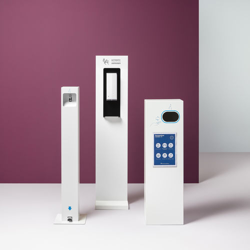 Distributeur de gel désinfectant sur pied - EP/DGP, EP/DGA, EP/DGA/XL - PLANNING SISPLAMO - automatique / à pédale / en aluminium