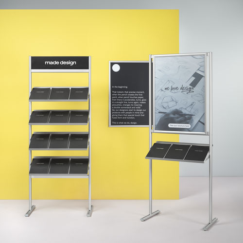 Porte-brochures autoportant - 832 - PLANNING SISPLAMO - en aluminium / pour commerce