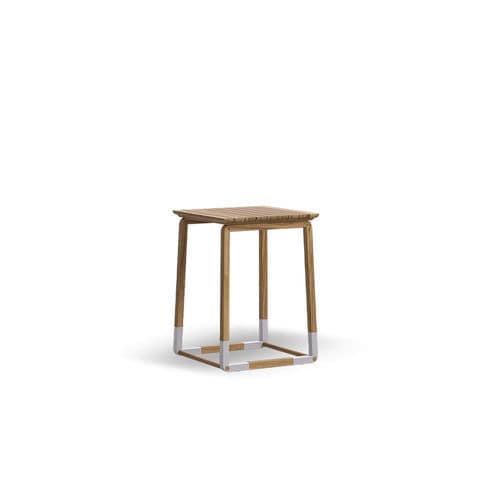 Table d'appoint contemporaine - CYCLE - Atmosphera - en teck / avec piètement en acier / avec piètement en teck