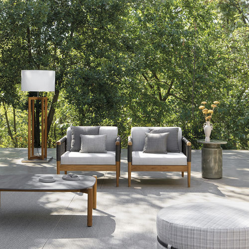 Fauteuil contemporain - LODGE - Atmosphera - en tissu / en corde / en teck