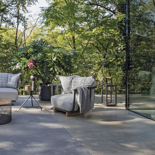 Fauteuil contemporain - Portofino - Atmosphera - en tissu / en teck / en aluminium