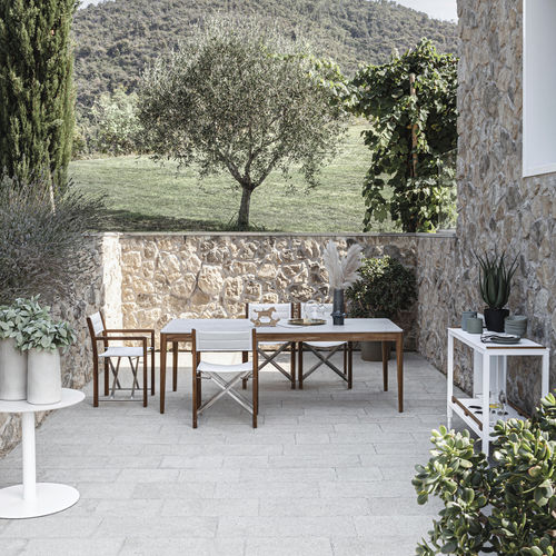 Table contemporaine - DAKOTA  - Atmosphera - en céramique / avec piètement en teck / rectangulaire